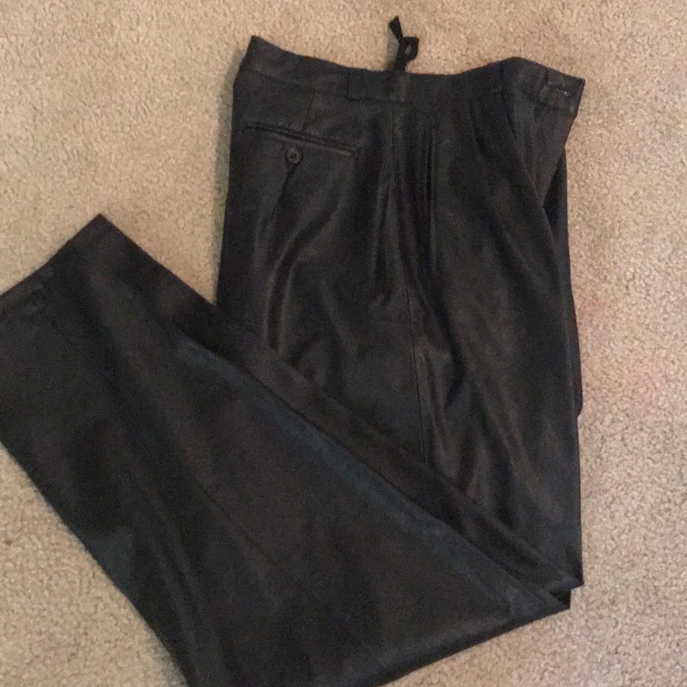 Black Faux Leather lined pants